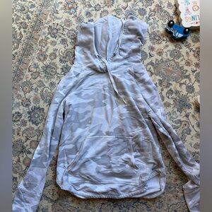 DSG White Gray Camo Hooded Pullover Sweatshirt XS